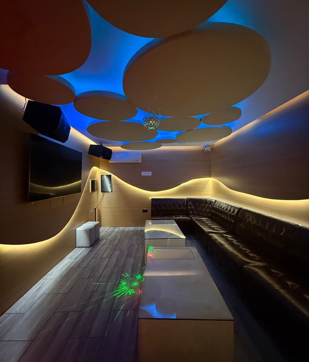 Cosy private karaoke booth perfect for dates and small groups at Level 8 KTV Manchester